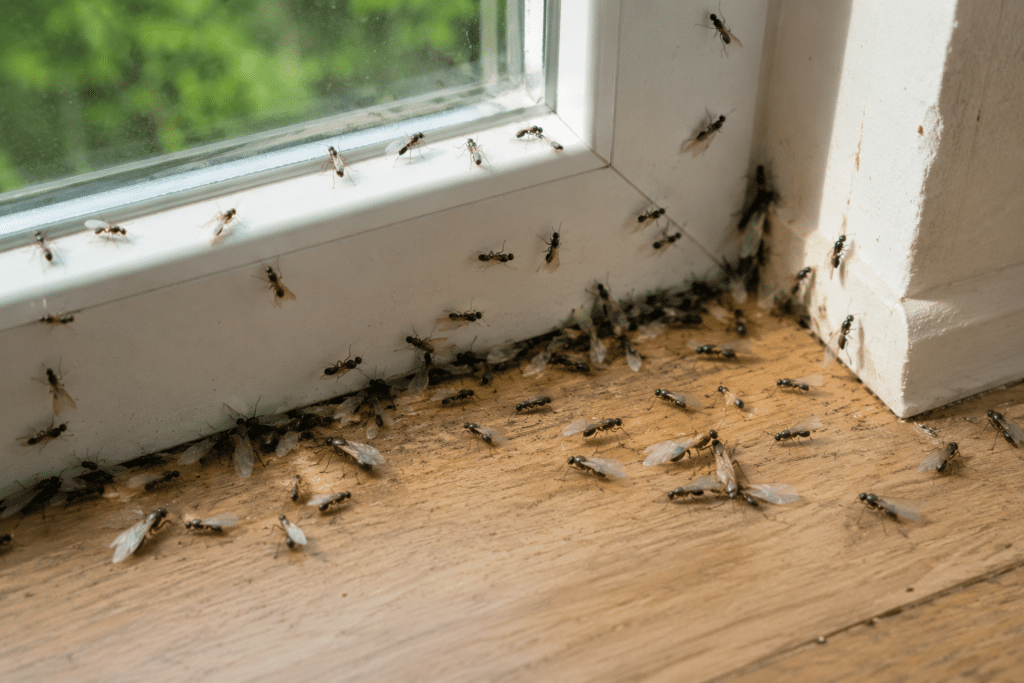 Fourmis volantes dans une maison à Cuffies